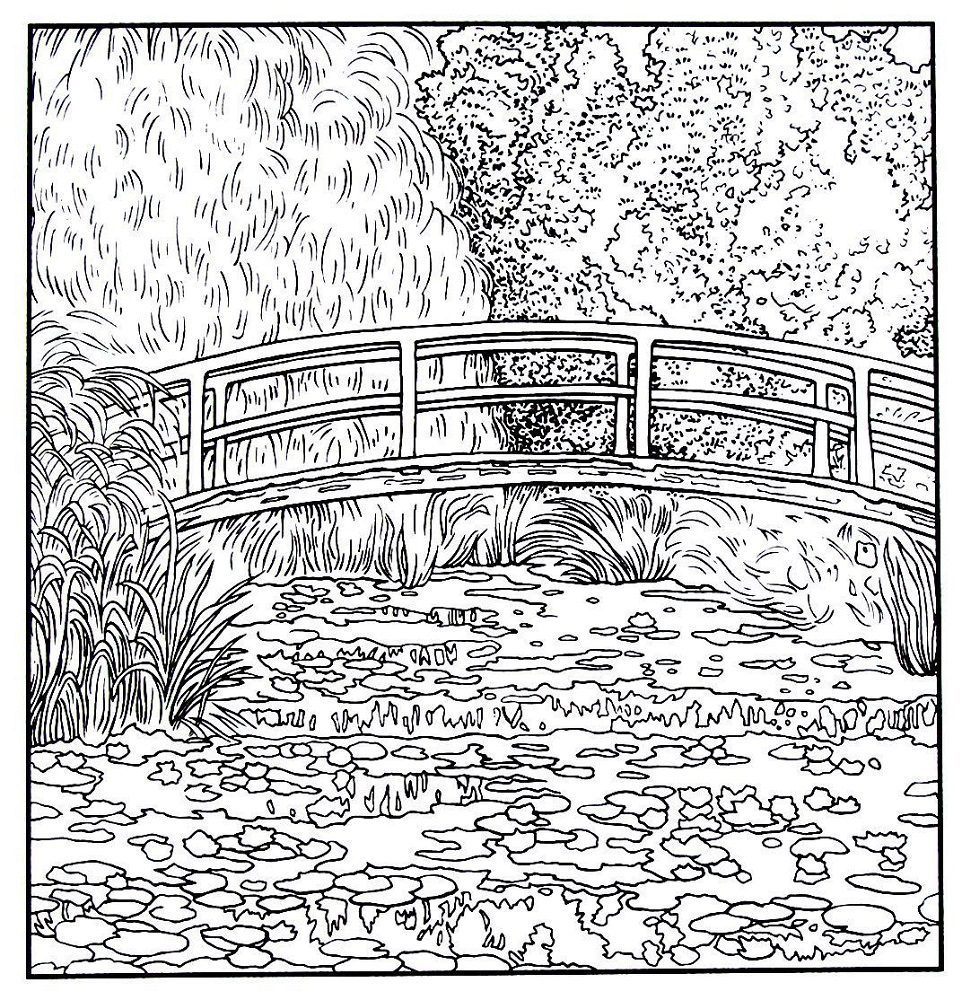 monet coloring pages water lilies