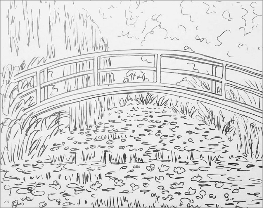 monet coloring water lilies pages printable