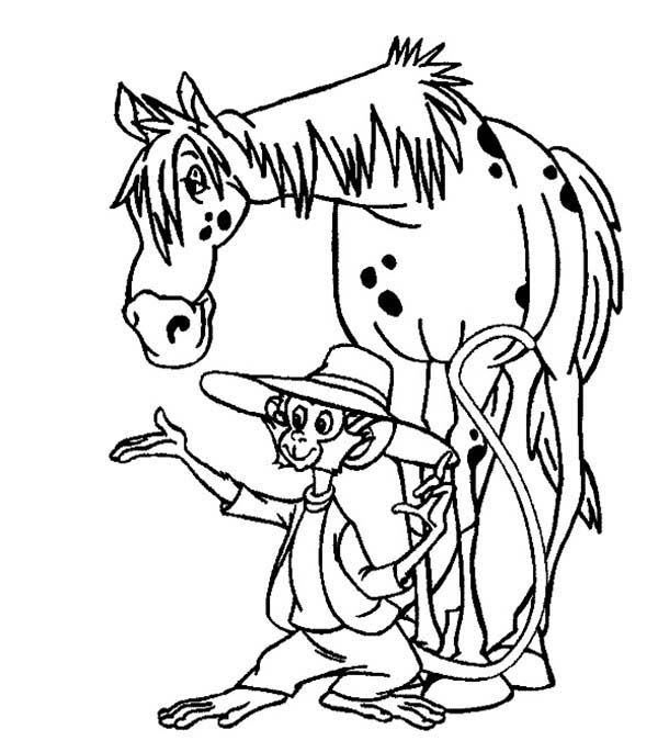 monkey and horse coloring pages