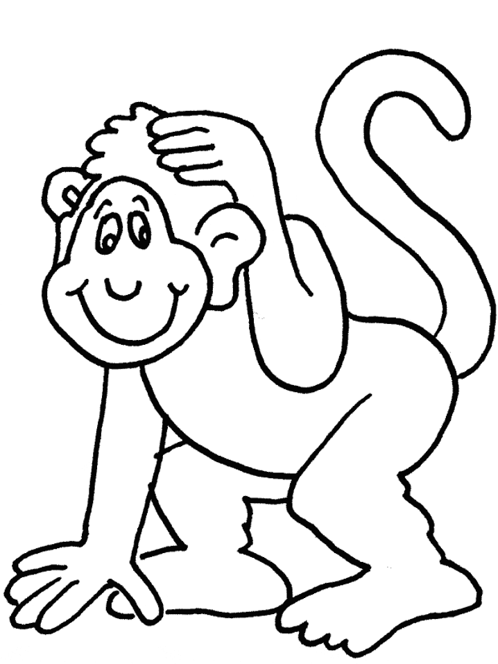 Monkey Animals Coloring Pages