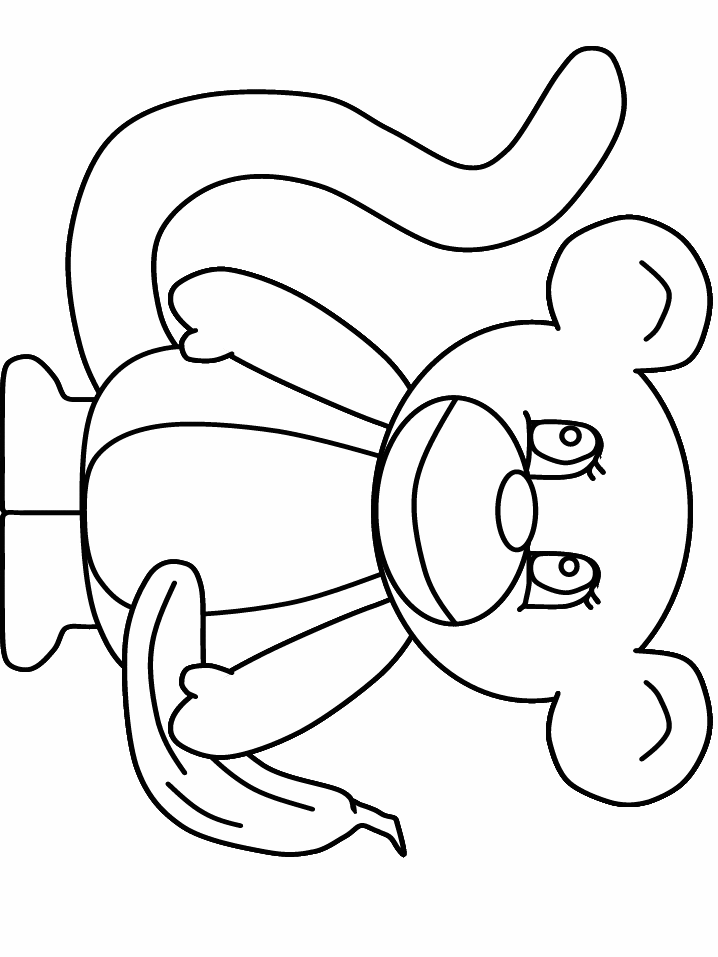 Monkey Cartoon Coloring Pages