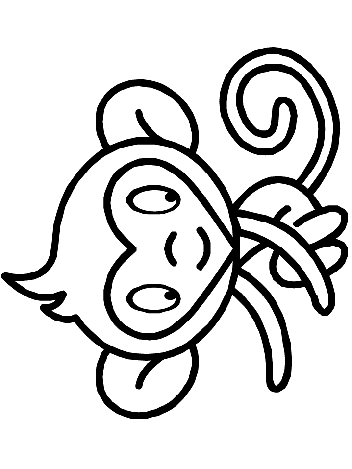 Cute Monkey Coloring Pages