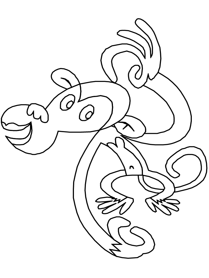 Funky Monkey coloring page