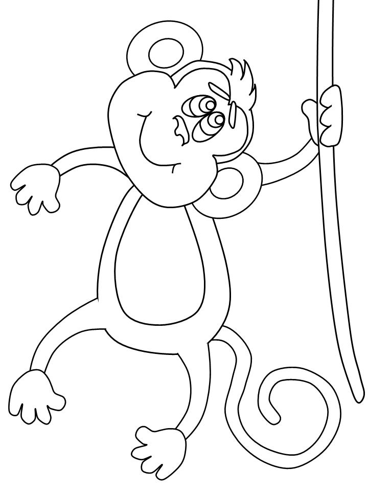 Monkey Printable Coloring Page
