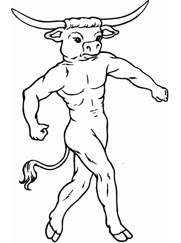 Cow-Headed Monster Coloring Pages