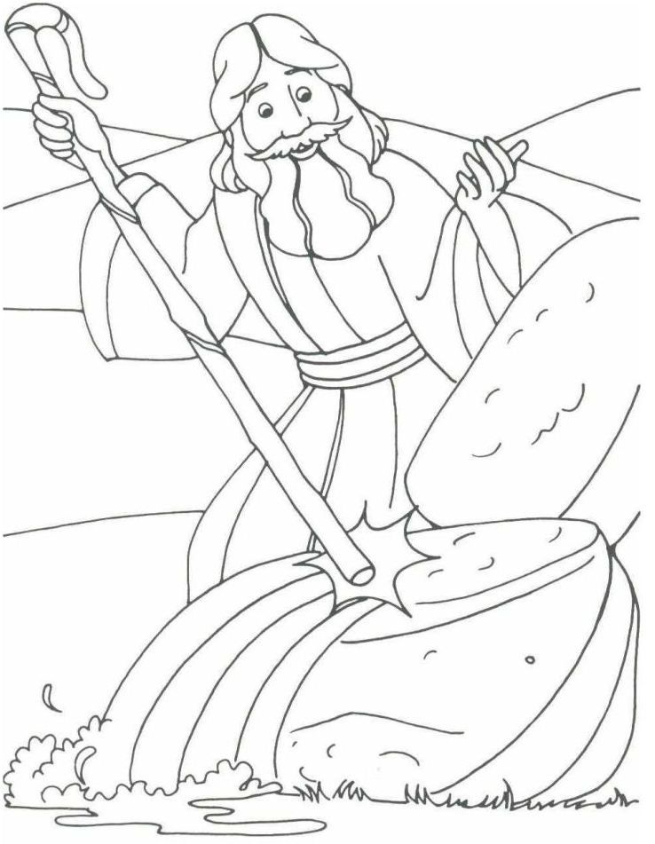 moses coloring pages for preschoolers/water from the rock