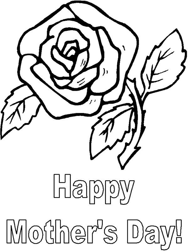 Mothers day flower coloring page