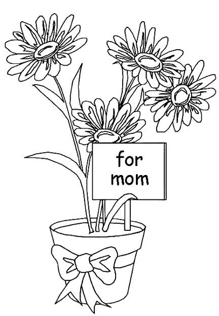 Mothers Day Flowers Coloring Page