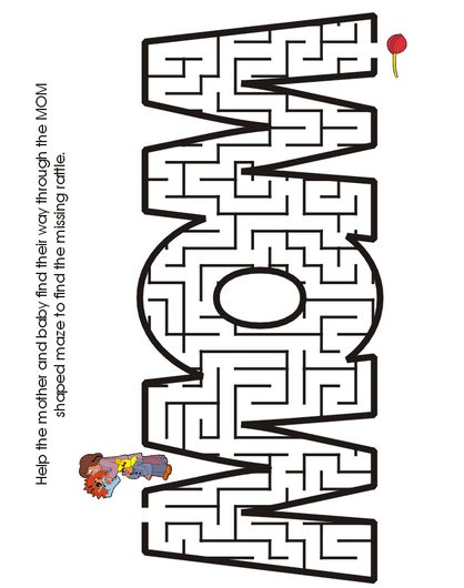 Mothers Day printable maze
