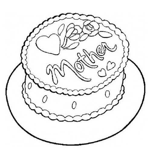Mother's Day Cake coloring page