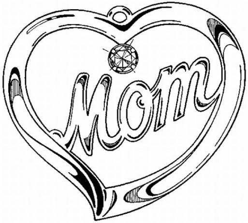 Mothers Day Necklace coloring page