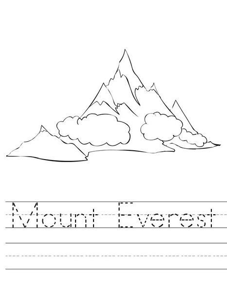 Mount Everest Coloring Page