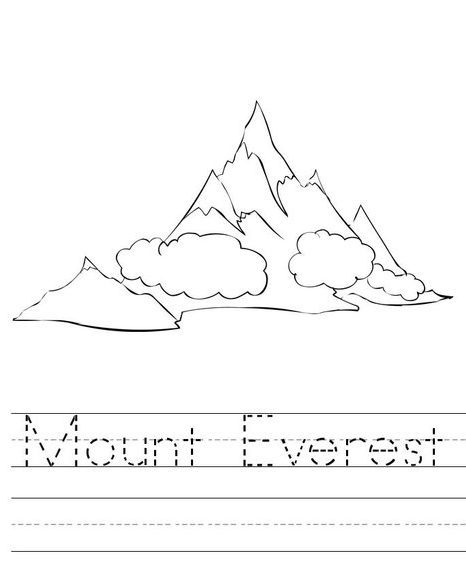 Mount Everest Coloring Page