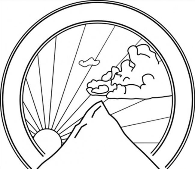Mountain Sunshine Coloring Page & coloring book. Find your favorite.