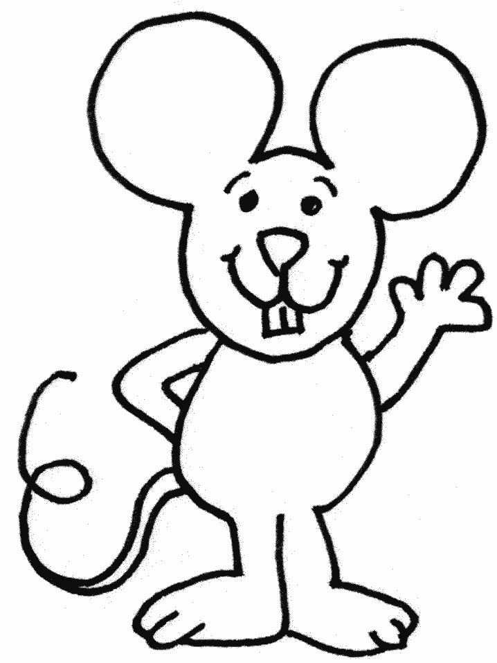 Mouse waiving Coloring Pages