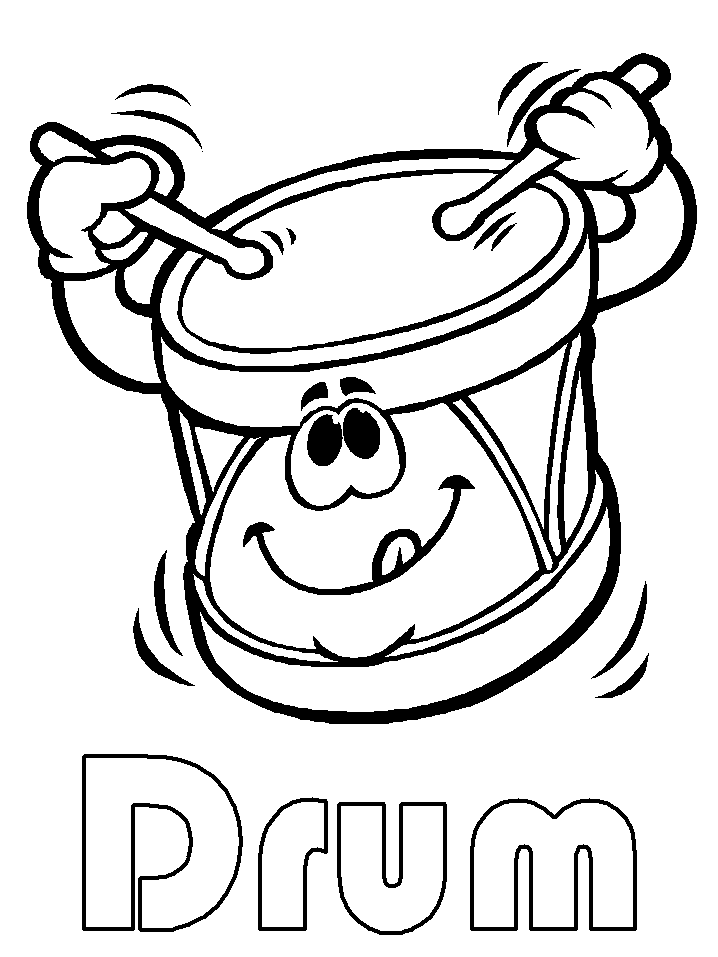 Cartoon Drum coloring page