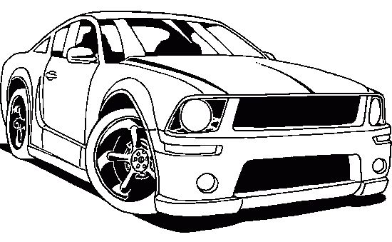 mustang race car coloring pages