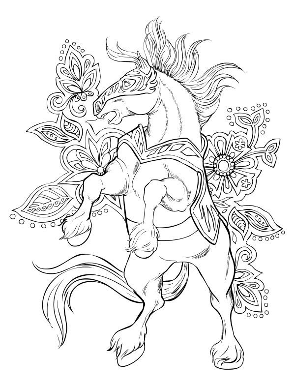 mystical horse coloring pages