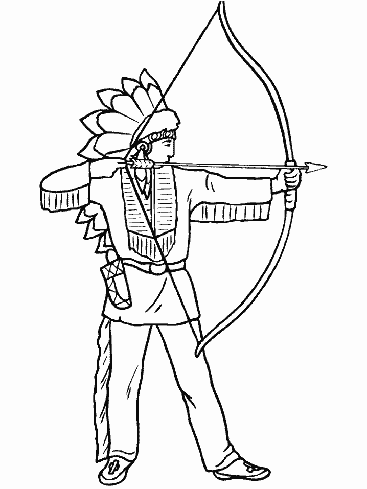 Native American Archer Coloring Pages