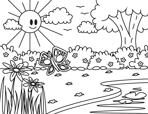 nature free printable coloring pages for water crayons