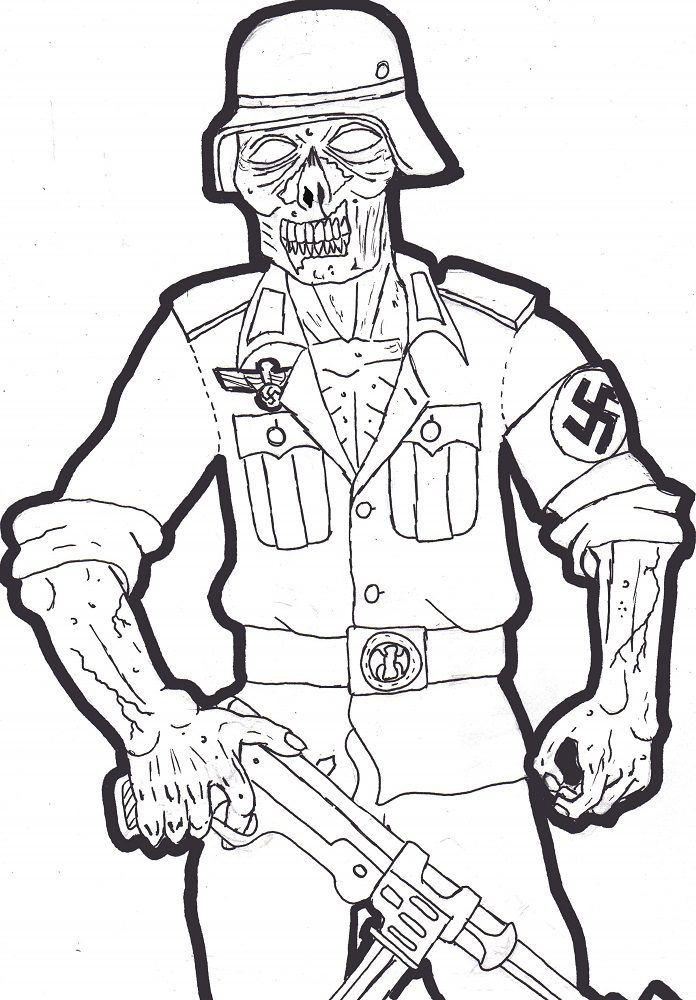 nazi zombie coloring pages for adults