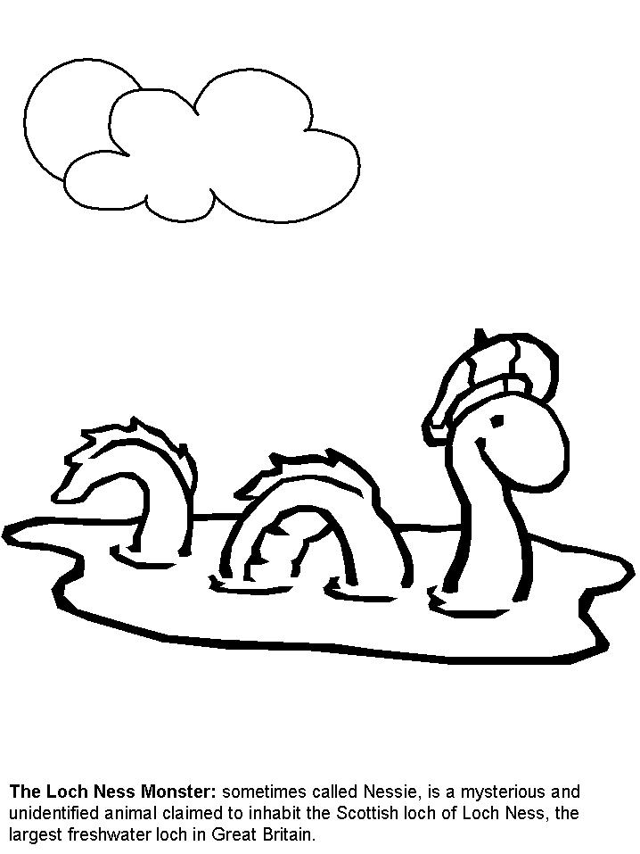 Nessie Scotland Coloring Pages