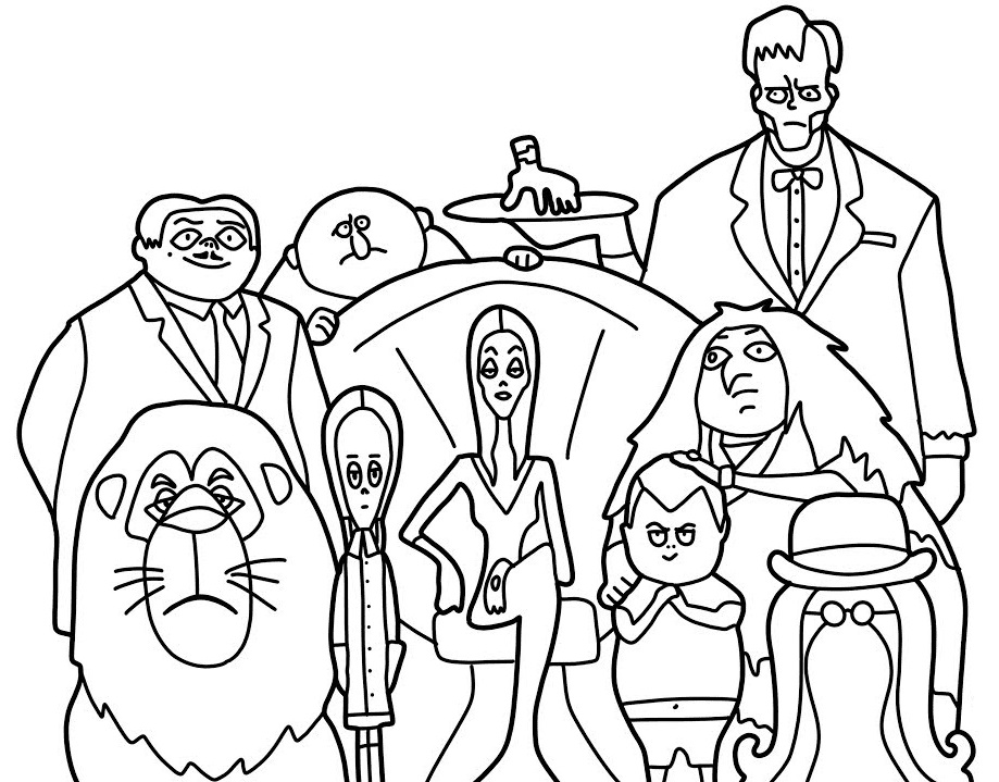 New Addams Family Coloring Pages