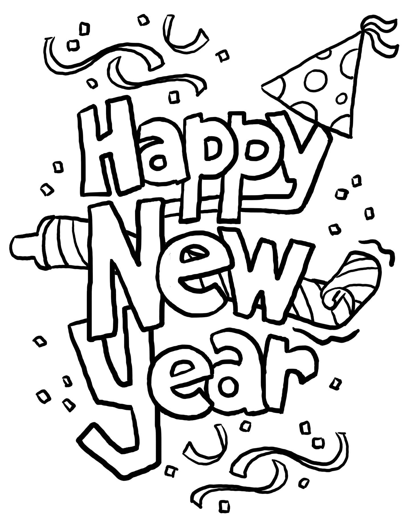 new years coloring page printable