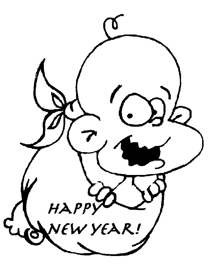 Happy New Year Baby coloring page