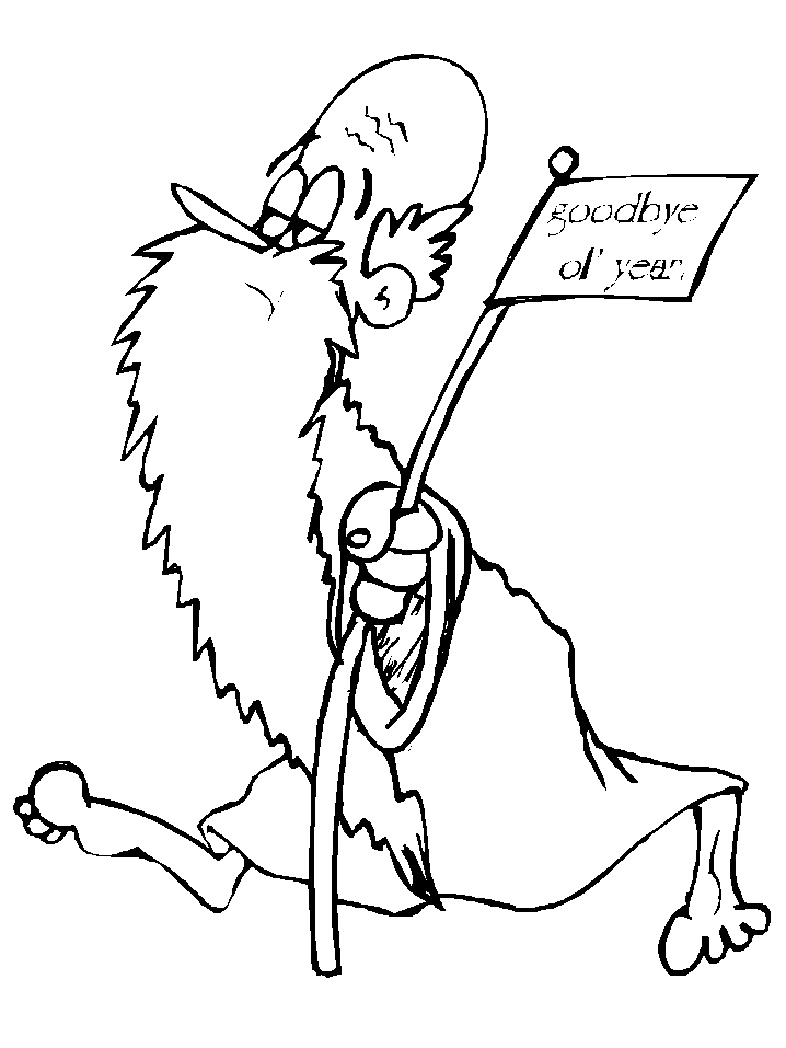 Funny New Year coloring page