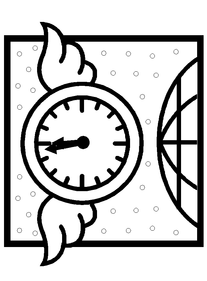 New Year Clock coloring page