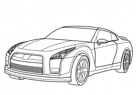 Nissan GTR Coloring Page