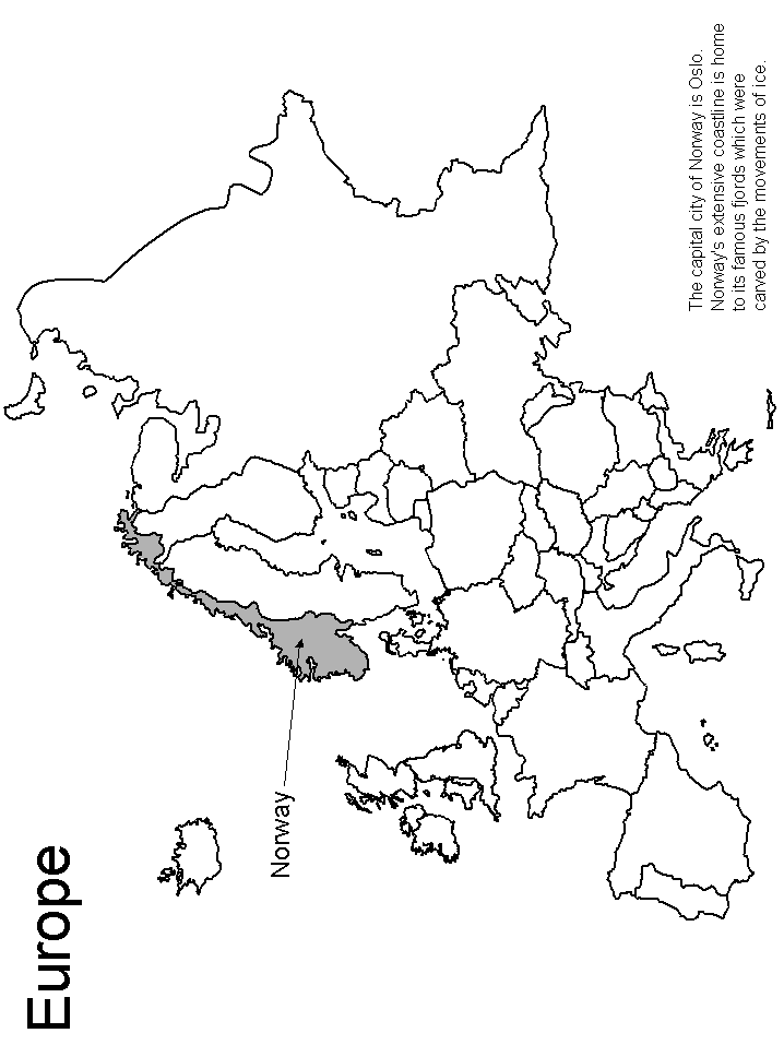 Norway Map Coloring Pages