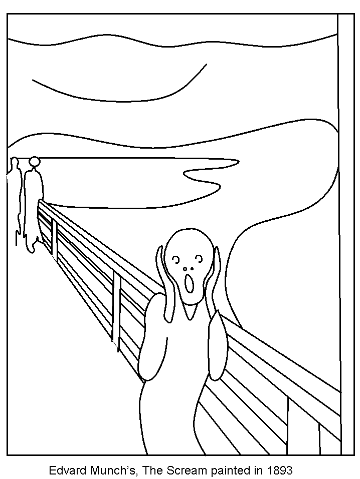 Edvard Munch The Scream coloring page