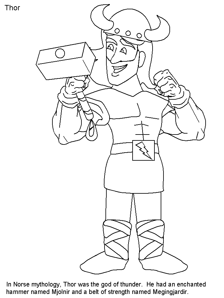 Norway Thor Words Countries Coloring Pages