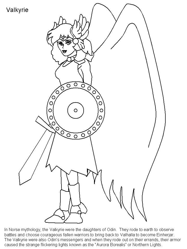 Norway Valkyrie Words Countries Coloring Pages