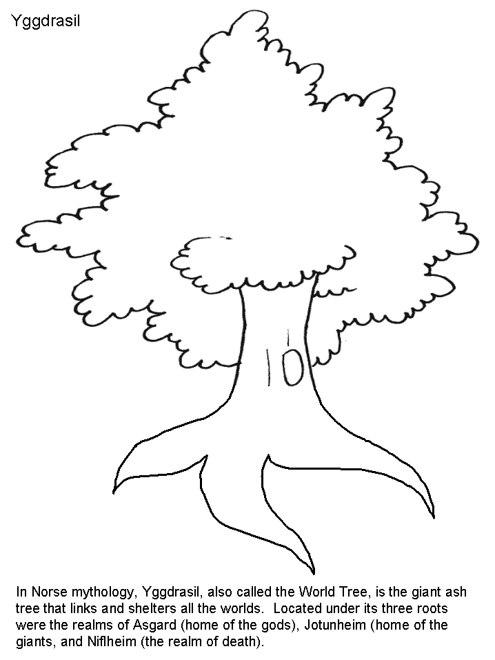 Norway Yggdrasil Words Countries Coloring Pages