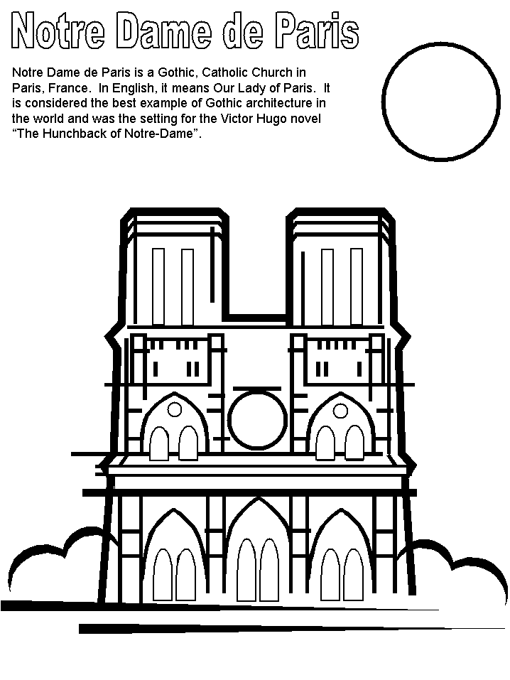 Notre Dame France Coloring Pages