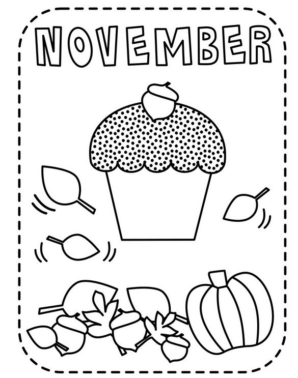 November Fall Coloring Page