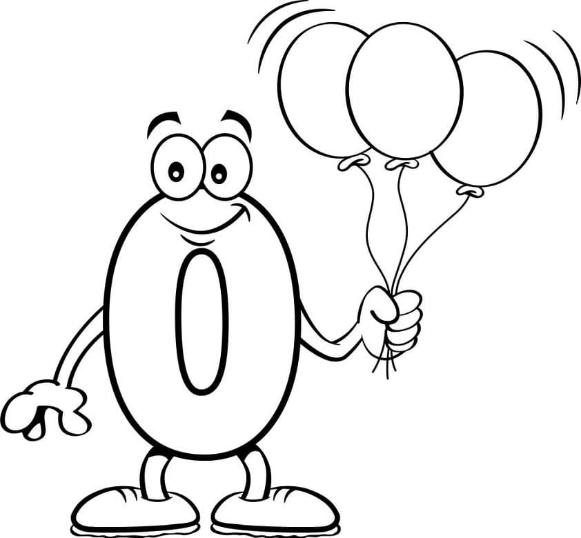 Number 0 Coloring Page