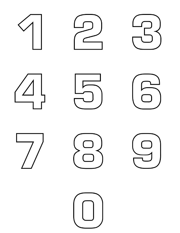 Number Coloring Pages 0-9