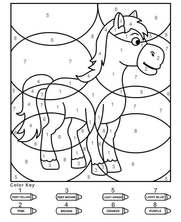 number coloring pages horse