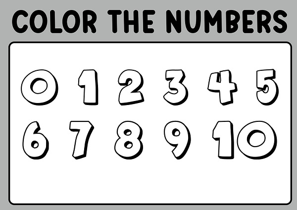 Numbers 0-10 Coloring Pages