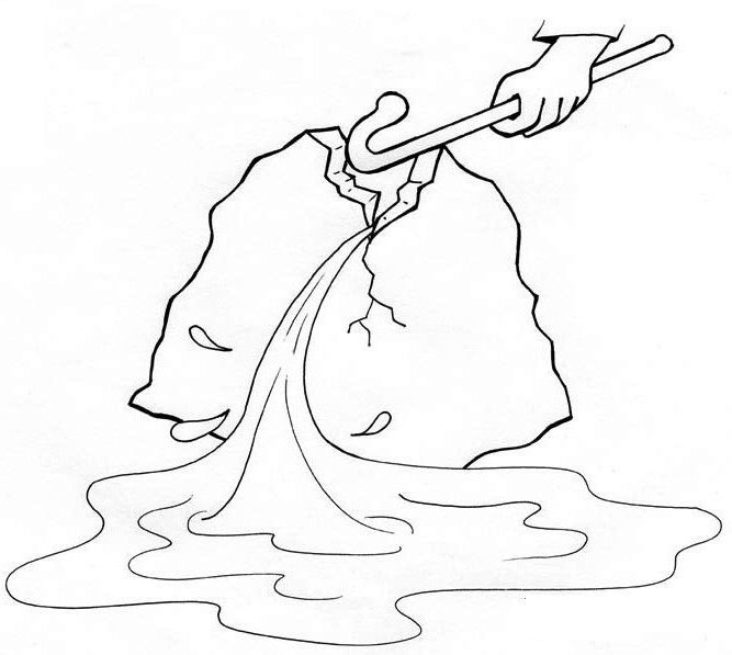numbers 20 water from the rock pictures coloring pages