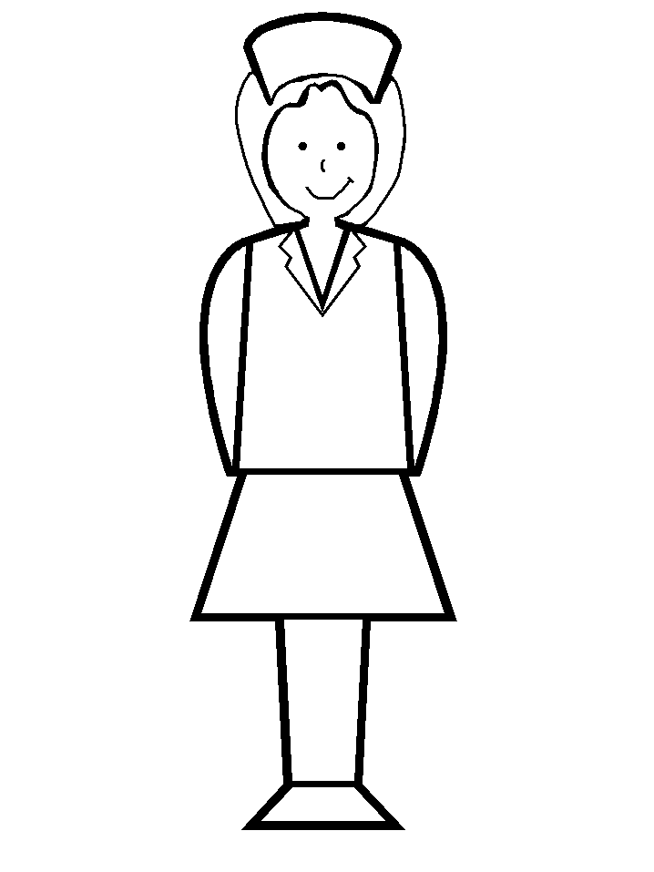 Nurse Paper Doll Coloring Pages