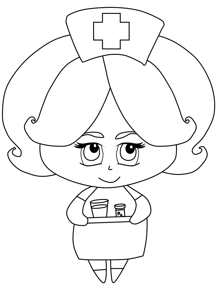 Nurse Chibi Coloring Pages