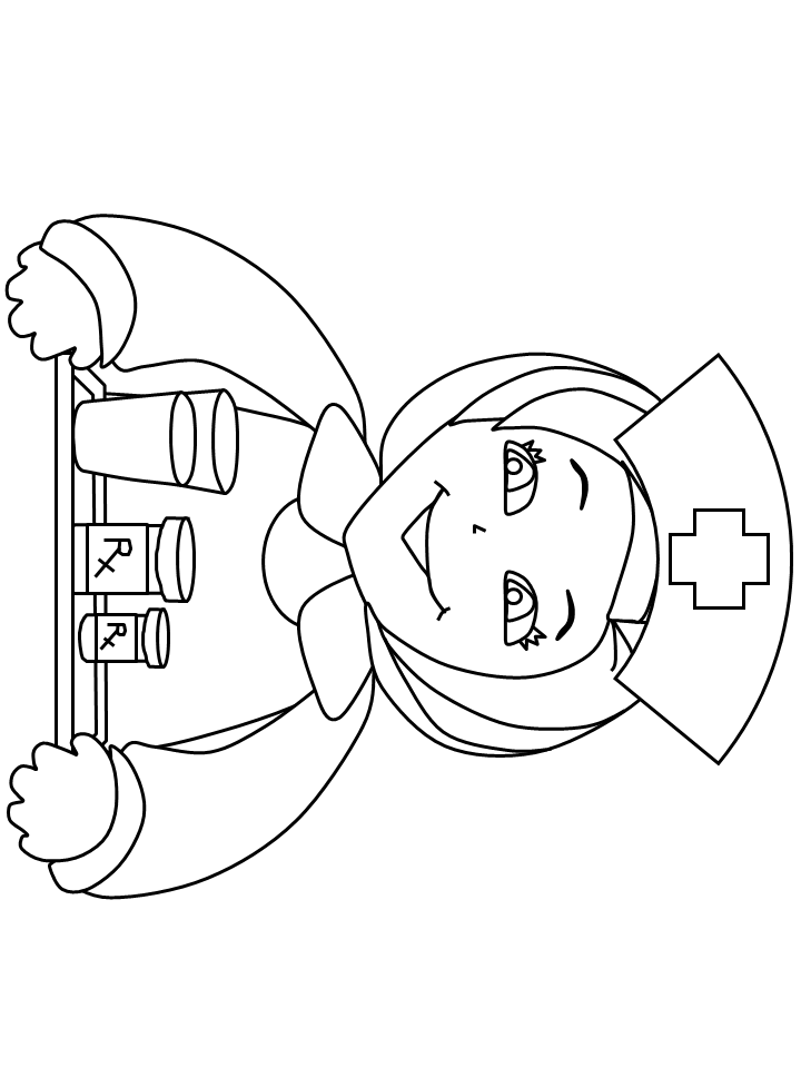 Nurse with Medicine Coloring Pages