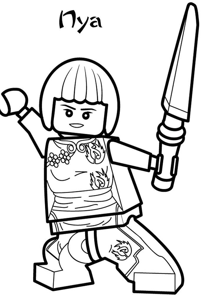 nya water ninja ninjago coloring pages nya