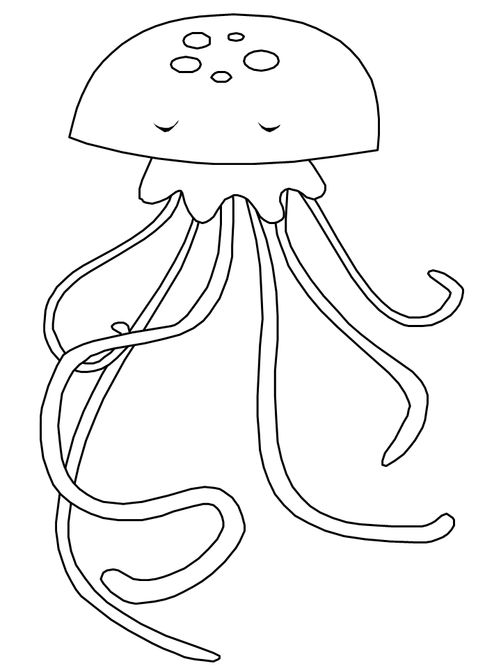 Ocean Jellyfish Animals Coloring Pages coloring page & book for kids.