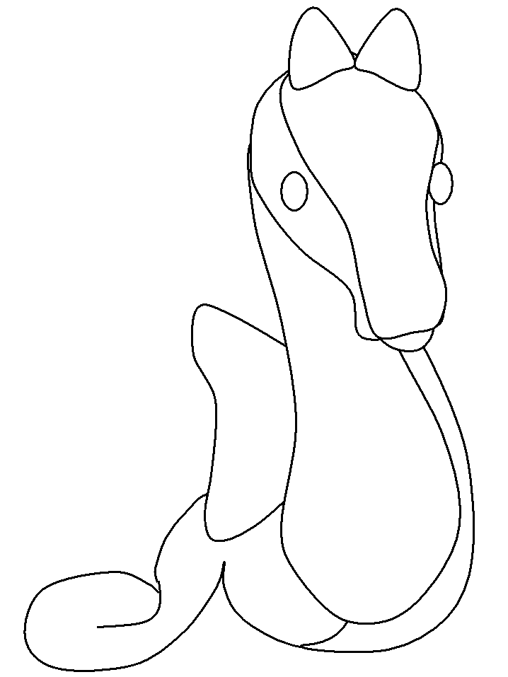 Easy Seahorse Coloring Pages